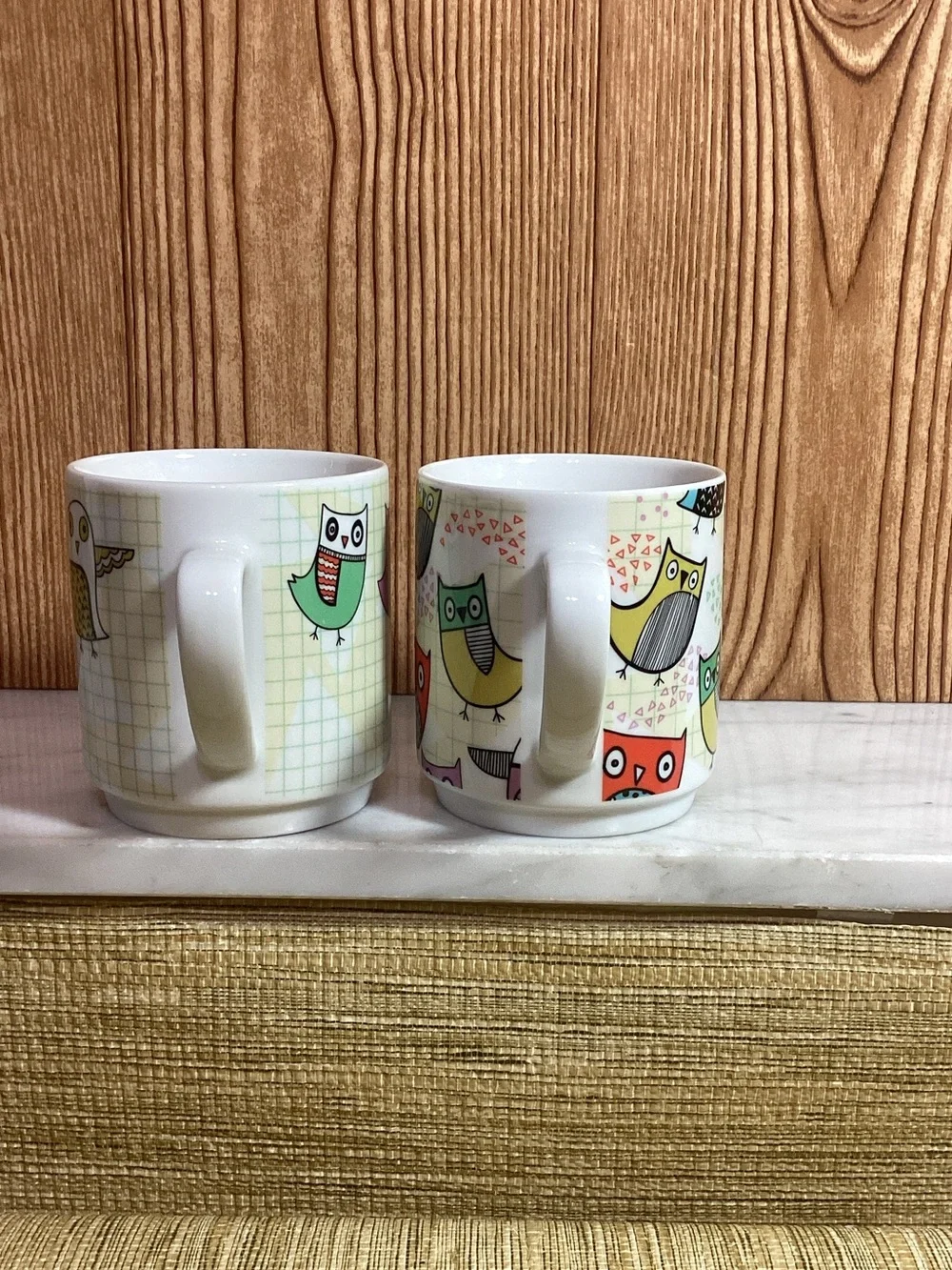 Owls by Creative Tops Ltd Colorful Owl Ceramic Mug Set -